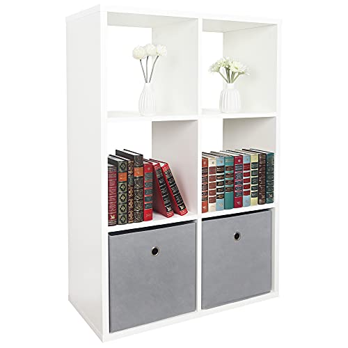 RICOO Estanteria Blanca Mate 107 x 73 x 33 cm WM079-WM Estante Salon librería de Suelo