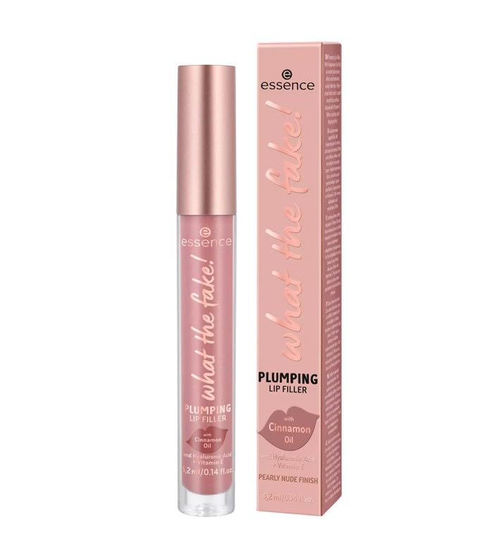 Image of Essence what the fake! PLUMPING LIP FILLER 02 oh my nude!, lip plumper, nude, fuller-looking lips, high shine, 4.2 ml (Pack of 2)