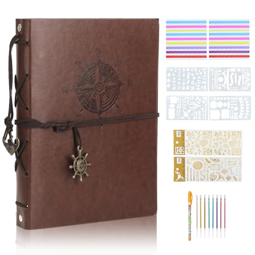 FINEASY Fotoalbum Selbstklebend, Fotoalbum Scrapbook Album, Leder Scrapbook...