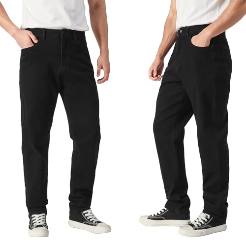 Men's Classic Straight Stretch Jean Relaxed Fit Comfort Flex Waist Jeans Breathable Denim Pants3