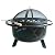 Teamson Home Round Steel Outdoor Fire Pit Outside Wood Burning Firepit Bonfire with Firebowl, Poker, Mesh Screen for Patio Garden Backyard BBQ, 30 Inch, Black