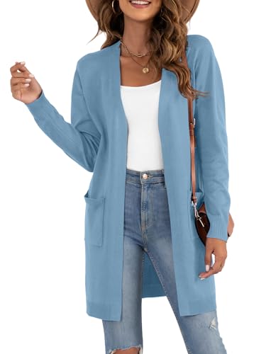 Image of VIISHOW Women's Classic Cardigans Long Sleeve Open Front Casual Knit Cardigan Sweaters Coat Soft Outwear
