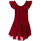 MdnMd Toddler Girls Ballet Leotard for Dance Flutter Sleeve Skirt Ballerina Ballet Dress Outfit