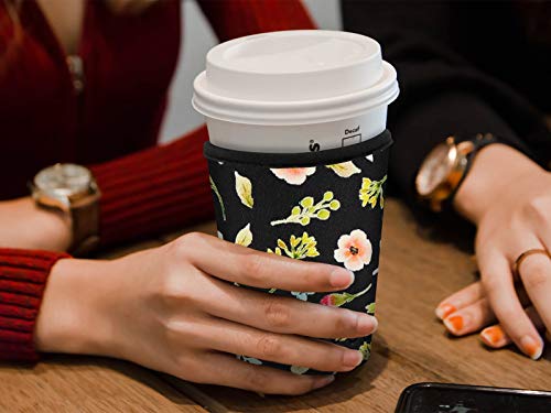 image for XccMe Reusable Iced Coffee Sleeves Neoprene Insulator Cup Cover for Co