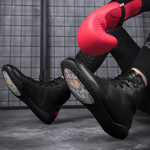 AIRFUL Men's Boxing Shoes Pro Wrestling Shoes Women's Fitness Training Boxing Boots for Men & Women Indoor Gym Sports Comprehensive Training Shoes (Color : Red, Size : 13.5 Women/12 Men)4