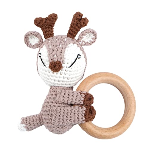 赤ちゃんのかぎ針編みの漫画の動物新生児のためのかぎ針編みの漫画のためのガラガラのおもちゃ