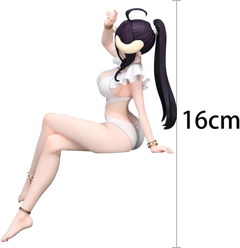 QAHEART Albedo Figure, Anime Albedo Sitting, Albedo Scale Figure, Sitting Pose Action Figure Albedo Desktop Decoration Collectible