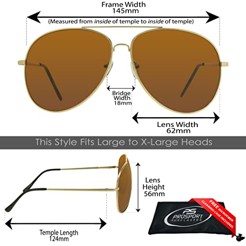 Image of proSPORT Aviator Big & Tall Sunglass Mens Oversize Extra Large & Wide Fit Polarized Available