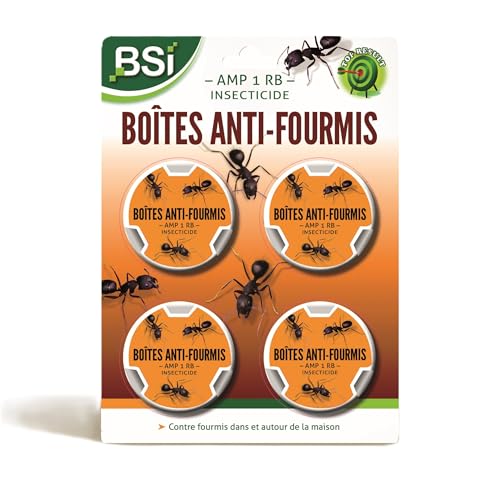 BSI - 4 Boîtes Anti-Fourmis - Pièges Pour La Maison Et Les Abords - Très Appétant, Aucune