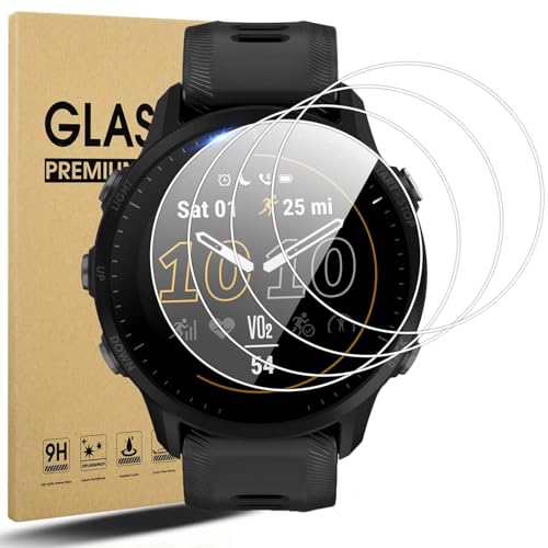Lot de 4 films de protection d'écran anti-rayures pour montre connectée Garmin Forerunner 955/955 - Dureté 9H