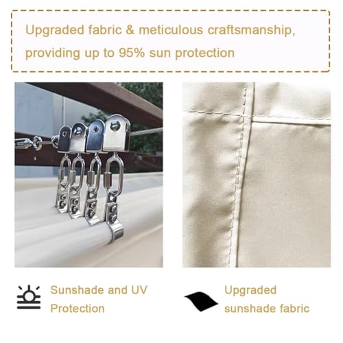 Toile d'ombrage rétractable haut de gamme en polyester résistant aux UV - 5