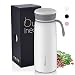 Produktbild YeRon Thermobecher, Edelstahl Thermosflasche, Thermobecher Kaffee to go Isolierbecher, 400ml Wasserflasche, 360°-Trinköffnung, 100% Auslaufsicher Travel Mug (White)