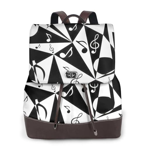 Sac à dos en cuir élégant pour femme note de musique : oubliez les sacs lourds et encombrants