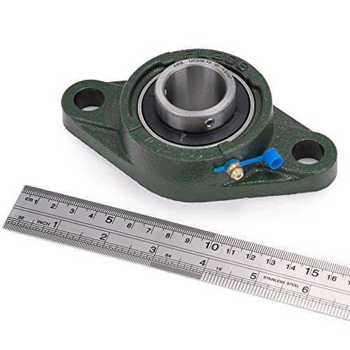 Image of XIKE 2 Pcs UCFL206-19 Bore 1-3 /16 inch Pillow Block Flange Mounted Ball Bearings.