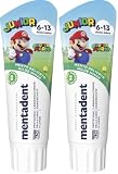 Mentadent Dentifricio Junior, Dentifricio Bambini 6-13 Anni, Gusto Menta Delicata, Con Tecnologia Remineralizzante, Protezione dalla Carie, Ideale per Denti da Latte, 97% Ingredienti Origine Naturale