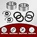 Front Wheel Bearings Seals for Honda FourTrax 300 Rancher 350 400 420 Only for 4x4, OEM# 91051-HC5-003 91209-HN2-003 91256-HC5-003