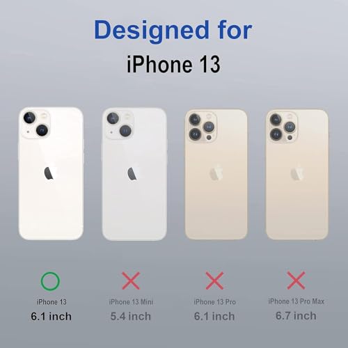 Image of AIBEX Clear Mag-Saf Case for iPhone 13 | Strong Magnetic Lock, Anti-Yellowing Transparent Back, Military-Grade Drop Protection, Slim Lightweight Cover with Camera Guard - Grey