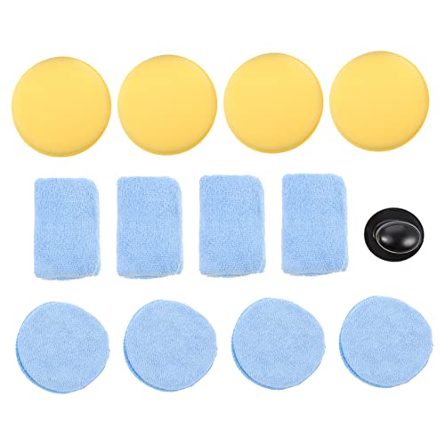 Cabilock 13 Pezzi Accessori per Lucidatura e Cera Manuale Auto Spugne Professionali per Pulizia Auto