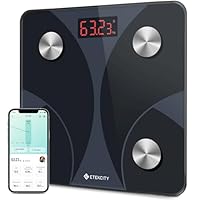 Etekcity Personenwaage Körperfettwaage 180kg/0,05kg, Waage Personen mit APP, Bluetooth Körperwaage für13 Körperwerte, Personenwaage digital, Waage mit Körperfett und Muskelmasse, BMI, Protein