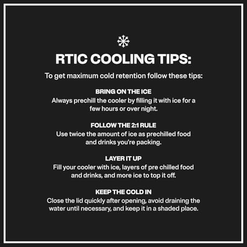 RTIC Ultra-Tough Cooler Hard Insulated Portable Ice Chest Box for Beach, Drink, Beverage, Camping, Picnic, Fishing, Boat, Barbecue