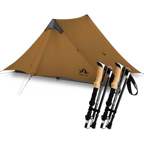 Image of Night Cat Ultralight Tent 2 Persons with Trekking Poles Hiking for Professional Backpacker Hiker