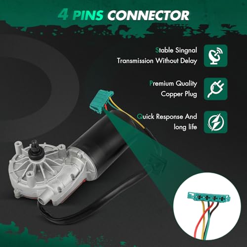 Image of SCITOO Windshield Wiper Motor Assembly Fit for Mercedes-Benz for C43 AMG | Direct fit for 1999 For Mercedes-Benz For C43 AMG|Replaces OE 2028200408|4 Pins|Fit for Front Wiper Motor Sliver /Black
