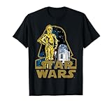 Star Wars C 3PO R2 D2 Droids of Vader's Shadow Badge T Shirt