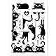 GLOBLELAND Schwarze Katze Silikonstempel Katzenrand Transparente Stempel Cartoon Tier Kompass Klare Stamps Für Karten Herstellung DIY Scrapbooking Basteln