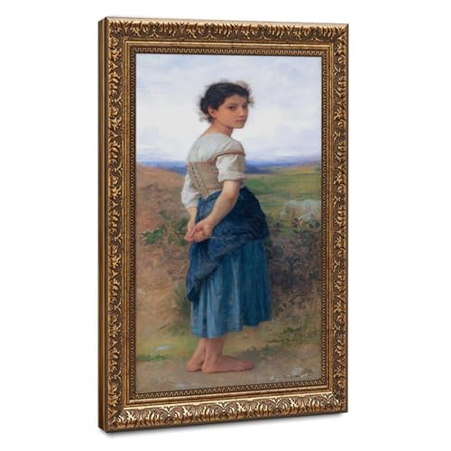Toile Young Shepherdess Bouguereau déco mur vide 61x91
