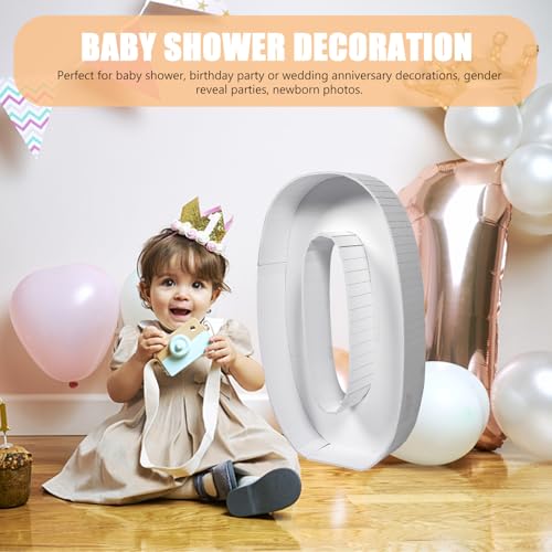 Numéro 0 de ballon en cadre PS blanc réutilisable pour simplifier votre décoration