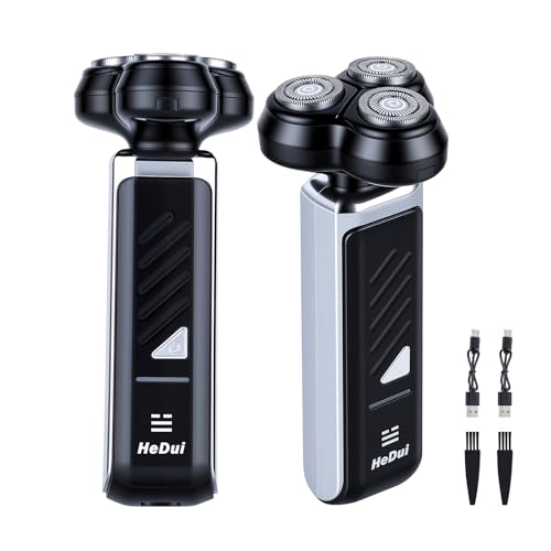 Cadeau idéal pour papa et mari : Lot de 2 rasoirs électriques rotatifs 3D