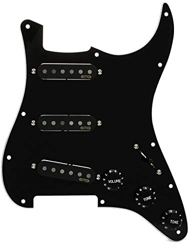 EMG ST-65 Alnico 5 Passive Prewired Strat Pickguard Set, Black (6766.00)