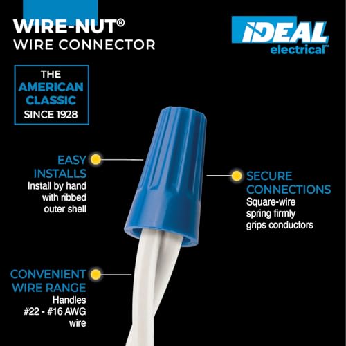 Ideal Electrical Wire-Nut® (30-172P) Wire Connector, Model 72B® Blue, 100/Bag
