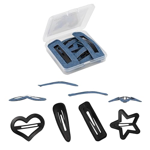 Pinzas clásicas con tela denim 8 piezas azul miniatura 5
