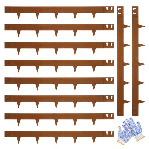 Corten Steel Edging 5 Inch 10 Packs Steel Landscape Edging 40 Inch Strips Hammer in Landscape Edging Metal Garden Edging Landscaping for Yard Lawn Outdoor Flower Plant by GZGNEEVL