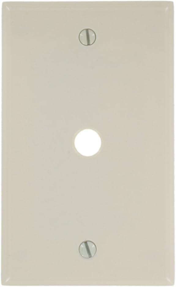 Leviton 78013 1-Gang .406 Inch Hole Device Telephone/Cable Wallplate, Standard Size, Thermoset, Box Mount, Light Almond