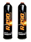 2x R290 Kältemittel 750 ml / 370 g Einwegdose mit 7/16'' UNF Gewinde
