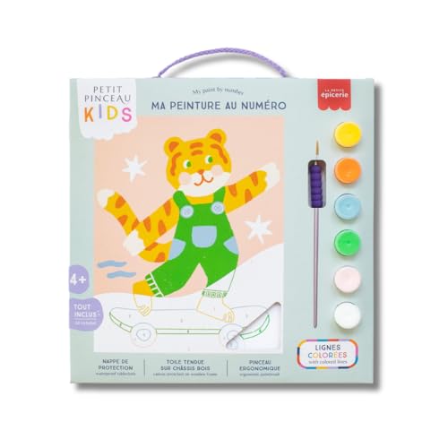 Kit peinture au numéro tigre 18x25 cm MES COURSES EN VRAC