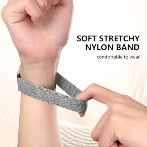 Image of Lerobo Elastic Bands Compatible with Samsung Galaxy Watch 6 5 4 7 FE Band 40mm 44mm 45mm /for Galaxy Watch 6 4 Classic Band 42mm 46mm 43mm 47mm /Active 2,5Pack 20mm Soft Adjustable Nylon Solo Loop Band