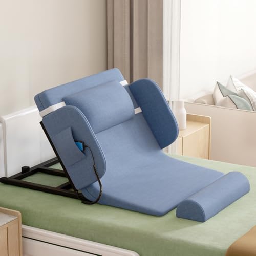 Backrest for Bed, Adjustable Electric Lifting Back Rest Chair for Neck and Lumbar Support, 0-80° Tilt, with Armrest, Ideal for Patient Care