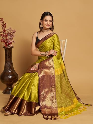 Image of Avantika Fashion Women's Woven Cotton Silk Art Silk Banarasi Saree With Blouse Piece