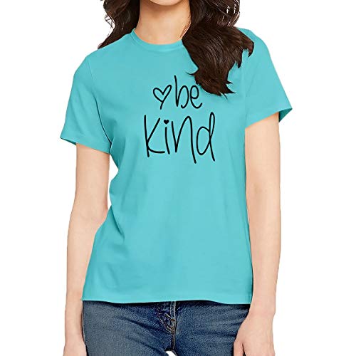 Women's Regular Fit Be Kind Text Cotton Graphic Printed Round Nec...