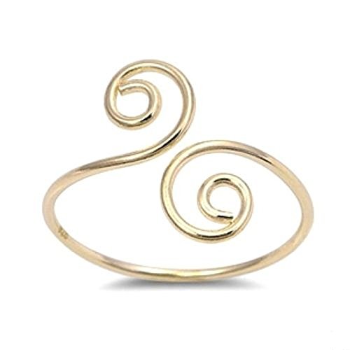 RS JEWELS Bague d'orteil réglable en argent sterling 925 plaqué or jaune 18 carats pour femme Cover