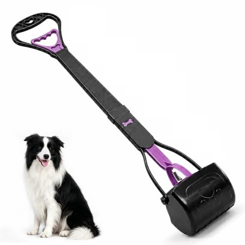 Image of 31inch Large Pooper Scooper for Dogs with Long Handle, Sturdy & Durable, Not Easy to Break, Lightweight & Easy to Use, Easy to Pick Up from Grass and Gravel Purple