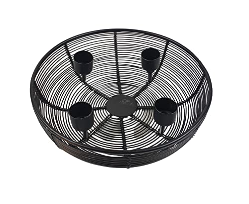 Adventskranz Metallschale schwarz Ø 20,5 cm