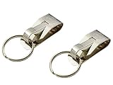 Lucky Line Secure-A-Key Clip-On Key Hook, Silver (2 Pack)