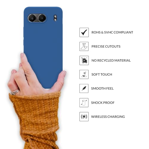 Image of SPRIG Compatible with OnePlus Nord 4 Premium SilkTone Back Cover Drop Tested Shock Proof Mobile Case for Men, Women, Boys and Girls with Camera Protection (Navy Blue)