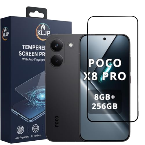 Image of Gorilla Tempered Glass For Poco X8 Pro (Pack of 1) With Installation Kit | Edge to Edge Coverage | Black