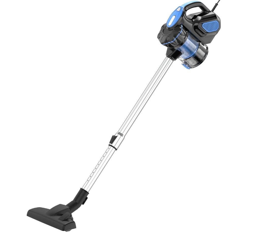 Emerio Staubsauger Zyklon 2in1 Hand- & Bodensauger mit starken 600 Watt, HEPA Filter, kraftvoller 17.000 Pa Saugkraft, 5m Kabellänge und verstellbares Teleskoprohr aus Edelstahl | UVE-123109