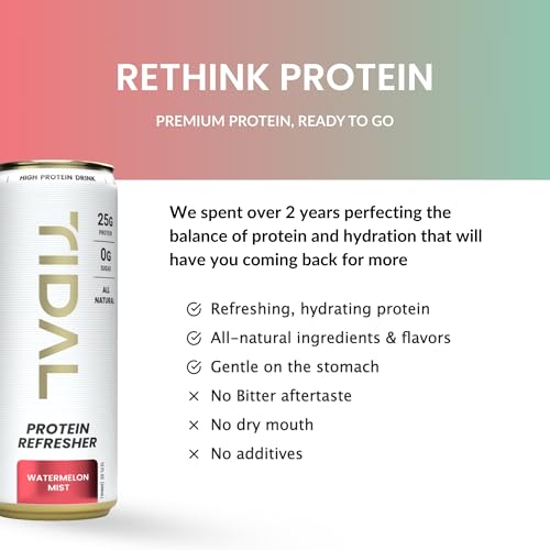 Image of TIDAL PROTEIN REFRESHER | 25g grass-fed whey protein in a clear, sugar-free protein water with BCAAs, electrolytes, and no chalky aftertaste